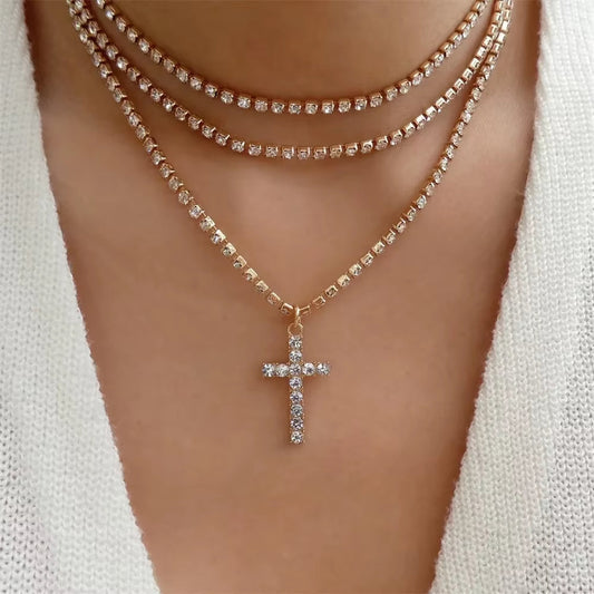 Vintage Punk Gold-Plate Thick Chain Head Portrait Coin Pendant Necklace for Women Fashion Multilevel Geometric Hip Hop Jewelry